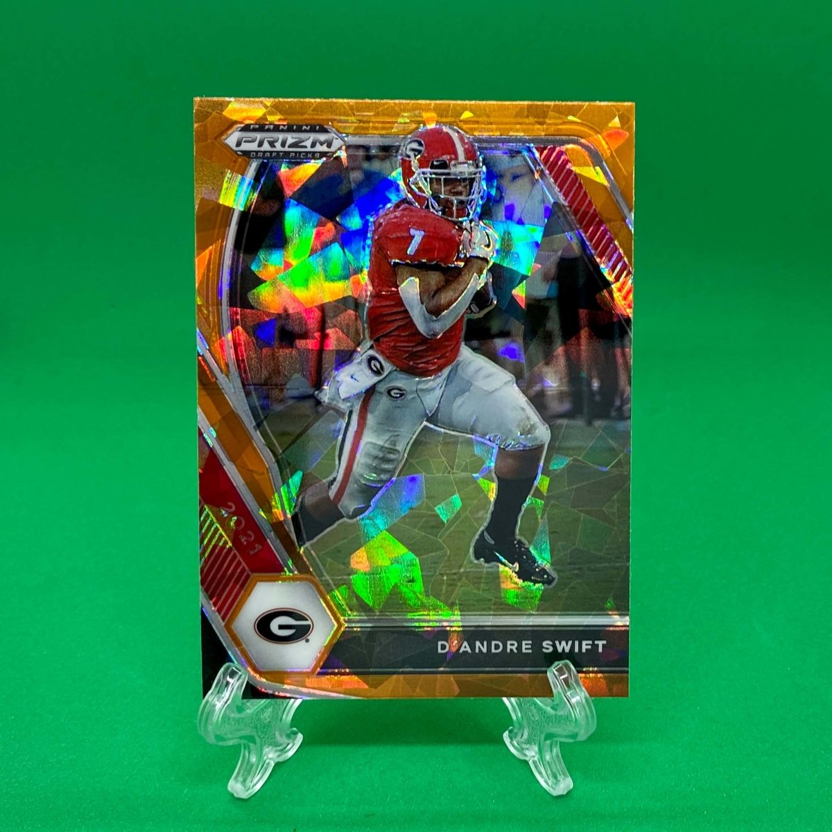 Raw Individual Card: 2021 Prizm Draft Picks Base Set(Base), Orange Ice - D'Andre Swift (#75) - Hails Mary Cards