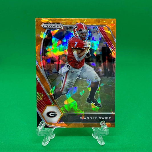 Raw Individual Card: 2021 Prizm Draft Picks Base Set(Base), Orange Ice - D'Andre Swift (#75) - Hails Mary Cards
