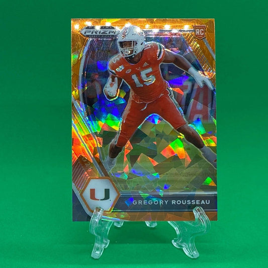 Raw Individual Card: 2021 Prizm Draft Picks Base Set(Base), Orange Ice - Greg Rousseau (#144) - Hails Mary Cards