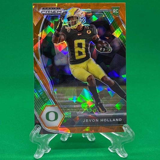 Raw Individual Card: 2021 Prizm Draft Picks Base Set(Base), Orange Ice - Jevon Holland (#149) - Hails Mary Cards