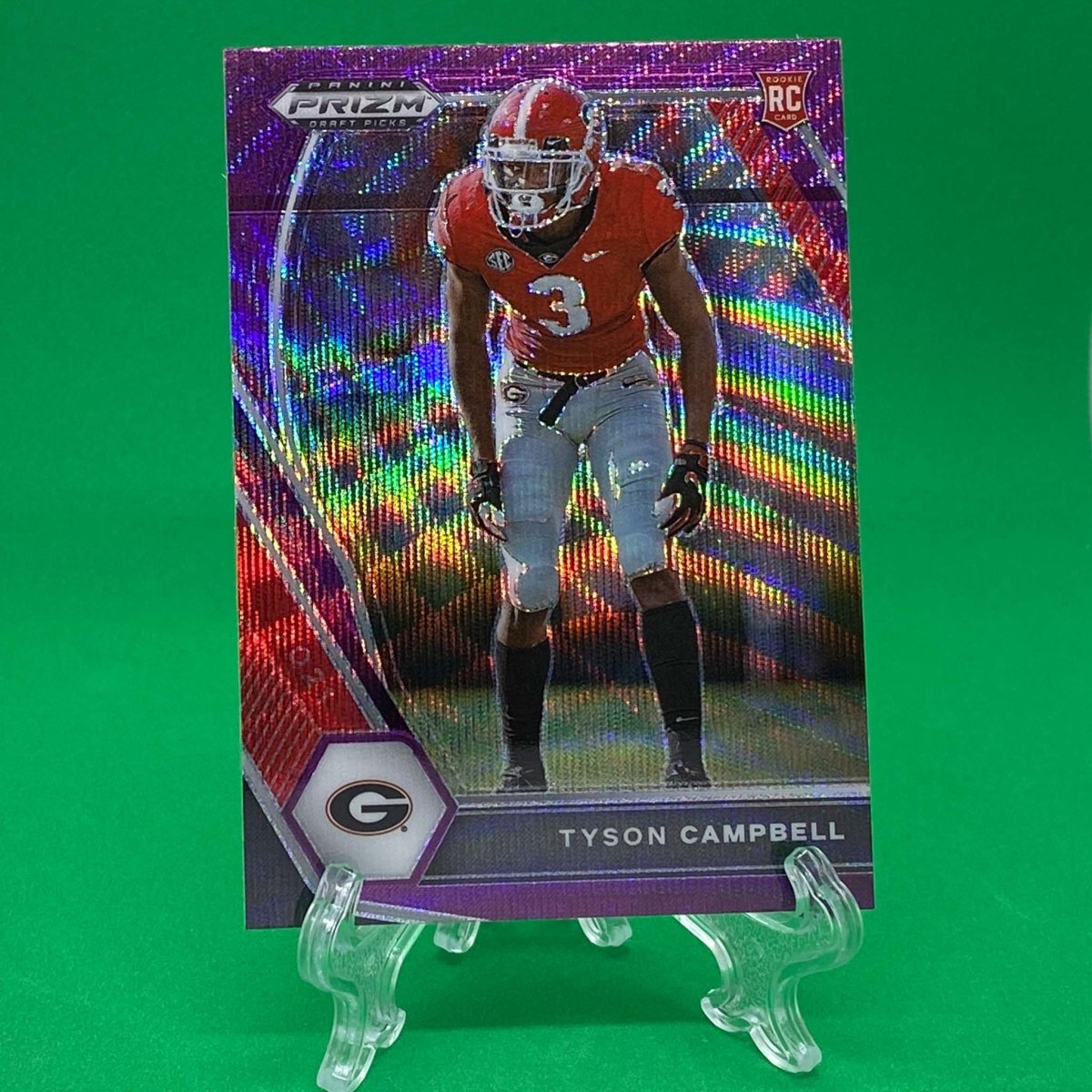 Raw Individual Card: 2021 Prizm Draft Picks Base Set(Base), Purple Wave - Tyson Campbell (#155) - Hails Mary Cards